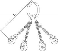 2VCP7 Chain Sling, G120, QOG, Alloy Steel, 10 ft L