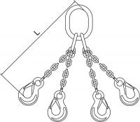 2VCP8 Chain Sling, G120, QOS, Alloy Steel, 5 ft. L