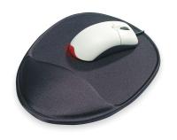 2VHL6 Mouse Pad w/Wrist Support, Black, Oval