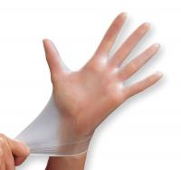 2VMA9 Disposable Gloves, Vinyl, S, Clear, PK100