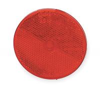 2VND9 Reflector, Screw Mount, Red, Dia 3 1/2 In