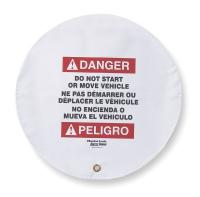 2VZD4 Danger Sign, 24 x 24In, R and BK/WHT, Vinyl