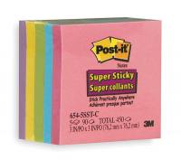 2VZD5 Super Sticky Notes, 3x3 In., Assorted, PK5