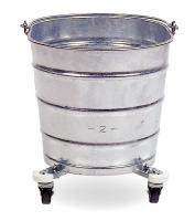 2W318 Bucket, 26 Qt., Silver, Steel, 10-1/2 In H