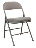 2W957 Steel Chair with Fabric Seat/Back, Beige