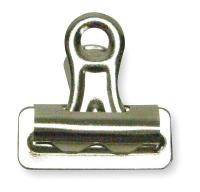 2WFV6 Bulldog Clips, 1 In W, Silver, PK36