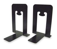 2WFY1 Bookends, Black, Metal, PK2