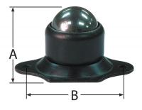 2WHA5 Ball Transfer, Flange, Ball Dia 11/16In