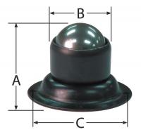 2WHA8 Ball Transfer, Flange, Ball Dia 1 1/4In