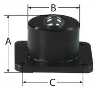 2WHA9 Ball Transfer, Flange, Ball Dia 1 1/2In