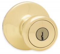 2WHT1 Knob Lockset, Polished Brass