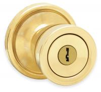 2WJA4 Knob Lockset, Polished Brass