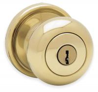 2WJA8 Knob Lockset, Polished Brass