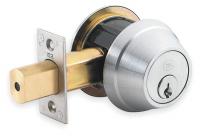 2WJG9 Deadbolt, Satin Chrome, Single Cylinder