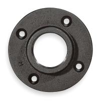 2WU82 Floor Flange, 3 In, NPT, Black Iron