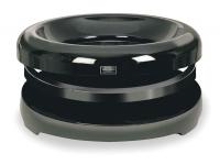 2WY71 Round Waste Container Kit, Black, 32 G,