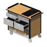 2XJP1 Hydration Cart, Mobil, Stainless, 45x26x38