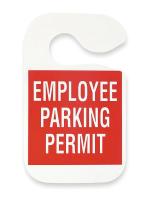 2XKE7 Employee Parking Permit, Red, PK 5