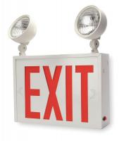 2XLF9 Exit Sign w/Emergency Lights, 12.7W, Red