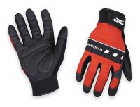2XRZ7 Mechanics Gloves, Full Fngr, Blk/Red, L, PR