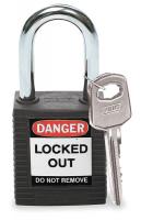 2XU65 Lockout Padlock, KD, Black, 1/4In. Dia.