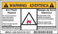 2XU76 Arc Flash Protection Label, PK 100