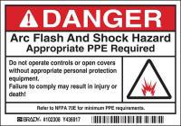2XU82 Arc Flash Protection Label, PK 100