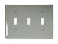 2XVA8 Wall Plate, Switch, 3 Gangs, Gray