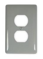 2XVC6 Wall Plate, Duplex, 1 Gang, Gray