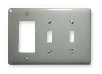 2XVD1 Wall Plate, 2 Switch, Gray