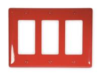 2XVD5 Wall Plate, 3 Gangs, Red