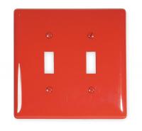 2XVE5 Wall Plate, Switch, 2 Gangs, Red