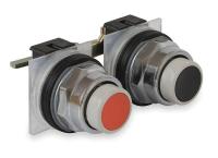 2XVR6 Push Button, 30mm, Black/Red, Metal