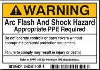 2XY15 Arc Flash Protection Label, PK 100