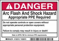 2XY17 Arc Flash Protection Label, PK 100