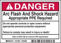 2XY18 Arc Flash Protection Label, PK 5