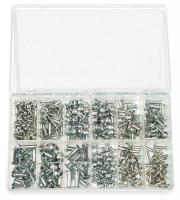2YAR7 Barrel Bolt Asst, 18-8, 250 PC, 12Szs