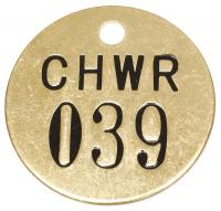2YB43 Nbr Tag, 1-1/2 x 1-1/2 In, 26-50, PK25