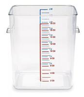 2YJ93 Square Storage Container, 22 Qt, Clear