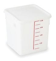 2YJ99 Square Storage Container, 8 Qt, White
