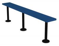 2YY97 Pedestal Bench, W 9 1/2, D72, H 18 1/2, Blue