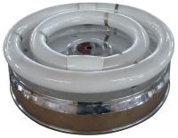 2ZE27 Ceiling Fixture, 54W, Circular, Chrome