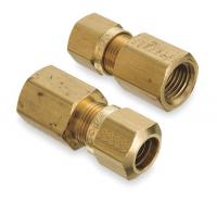 2ZLE6 Female Connector, 1/4-18, 3/8 In Tube Sz