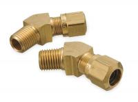 2ZLU5 Male Connector, 45 Deg, 3/8 In Tube Sz