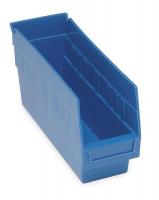 2ZMN8 Shelf Bin, W 4 1/8, H 6, D 11 5/8, Blue