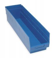 2ZMP3 Shelf Bin, W 4 1/8, H 6, D 17 7/8, Blue