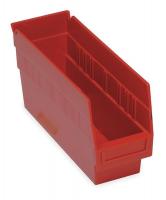 2ZMR7 Shelf Bin, W 4 1/8, H 6, D 11 5/8, Red