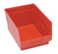 2ZMT2 Shelf Bin, W 8 3/8, H 6, D 11 5/8, Red