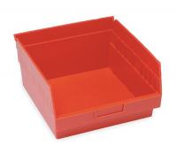 2ZMT4 Shelf Bin, W 11 1/8, H 6, D 11 5/8, Red