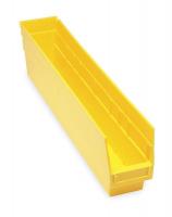 2ZMU6 Shelf Bin, W 4 1/8, H 6, D 23 5/8, Yellow